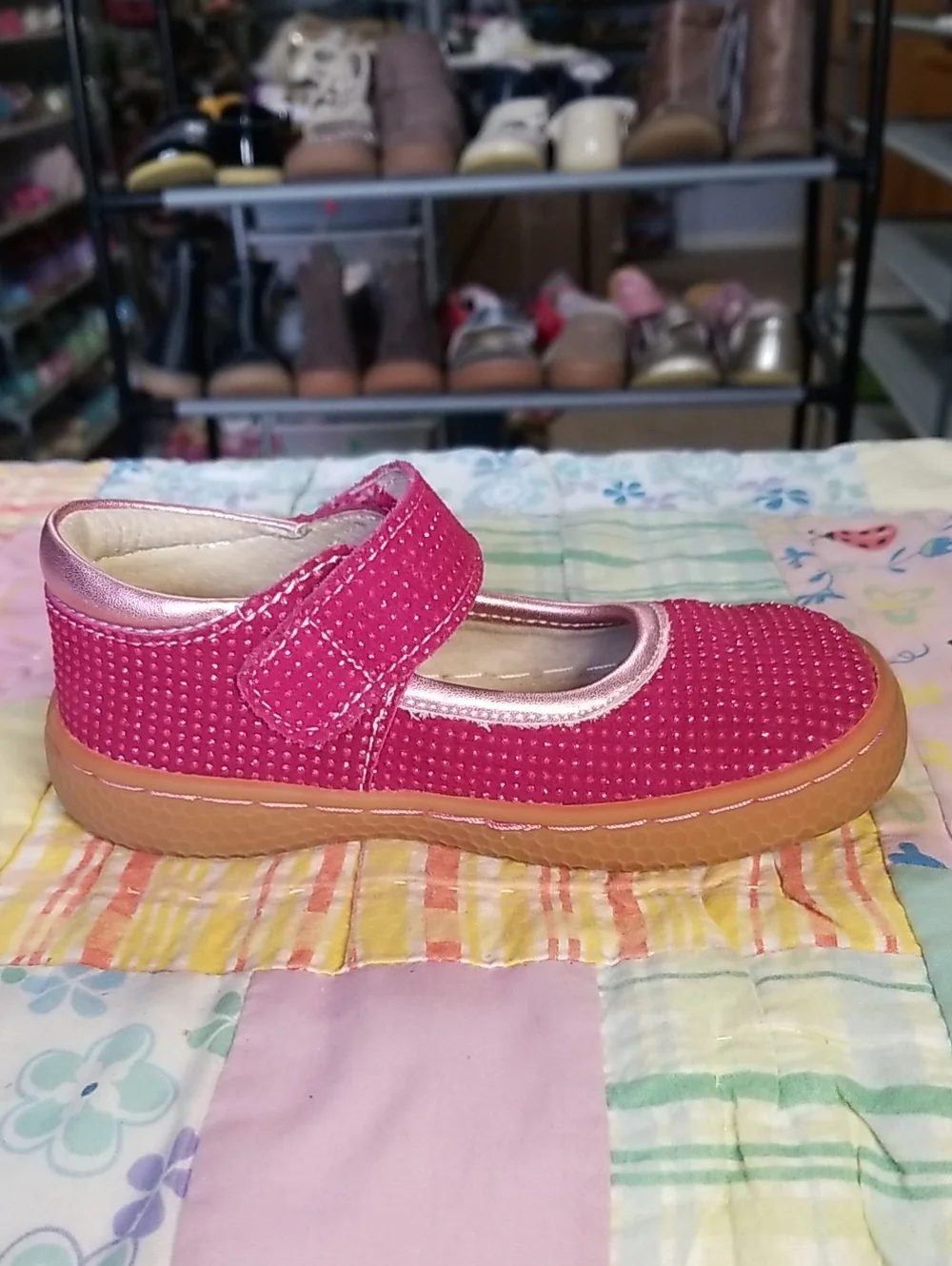 Livie & Luca Pink Mary Jane Shoes with Sparkly Dots Size 8 Gemma